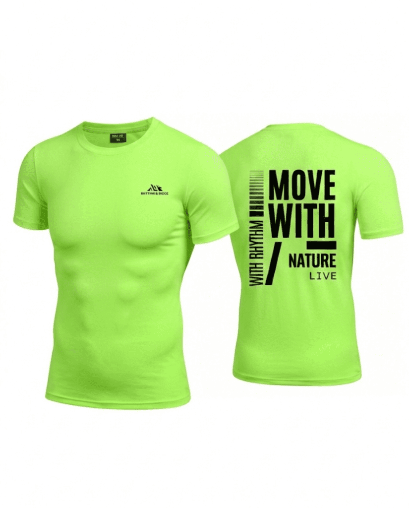mens breathable quick dry sport t-shirt neon green gym
