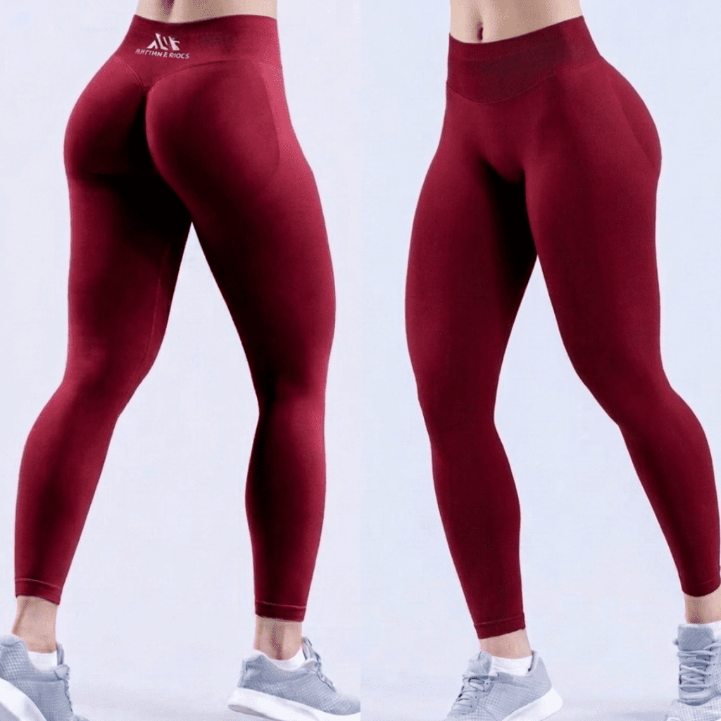 seamless sport leggings women dark red squat proof